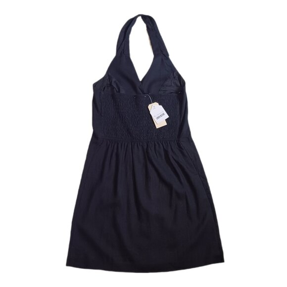 Monteau Womens XS Halter Dress Black Linen Blend Button Down Ladies XS - Picture 8 of 11